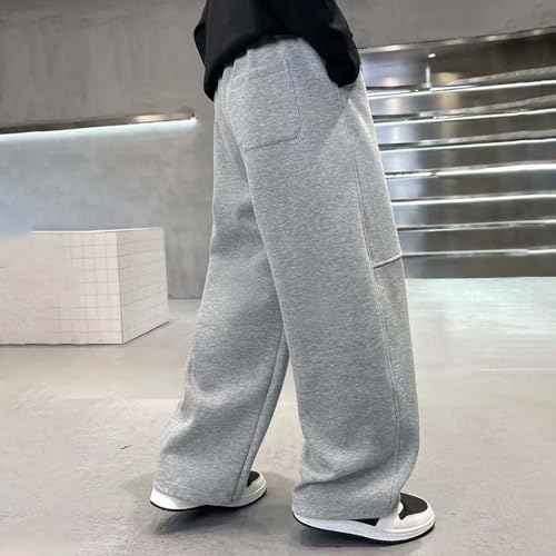 Pantalones deportivos de pierna ancha para niños y niñas de corte recto casual 7