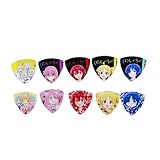 ぼざろ ギター ピック 5個セット 結束バンド 後藤ひとり 山田リョウ 伊地知虹夏 喜多郁代 萌えグッズ ピック ベース カラフル おしゃれ アコギ エレキ ミディアム 初心者 (5枚セットC) [並行輸入品]