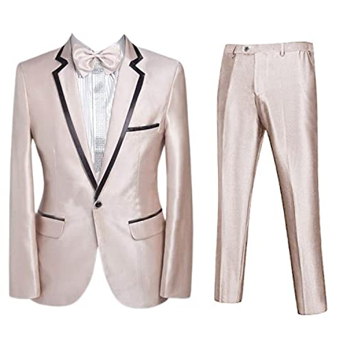 Smoking Homme Deux Pièces : Costume Haut de Gamme à Revers Echancré pour Fête de Mariage