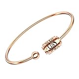 Essential Oil Diffuser Bracelet, Aromatherapy 316L Stainless Steel Adjustable Rose Gold Bracelet wit
