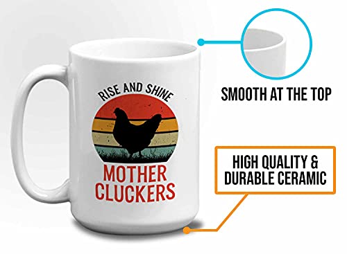 Farmercoffeemug15ozblackriseandshinemothercluckerfunnyfarmingfarmhousechickencluckhenshatcherchickseggcowboycountry  Urban Country Home Decor Farmer coffee mug 15oz black rise and shine mother clucker funny farming farmhouse chicken cluck hens hatcher chicks egg cowboy country  urban country home decor