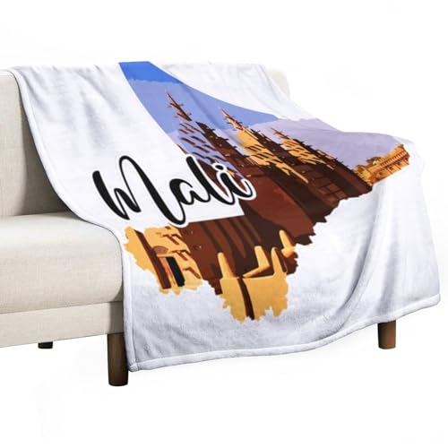Couverture douce et pelucheuse paysage urbain Mali pour lit et canapé - 2