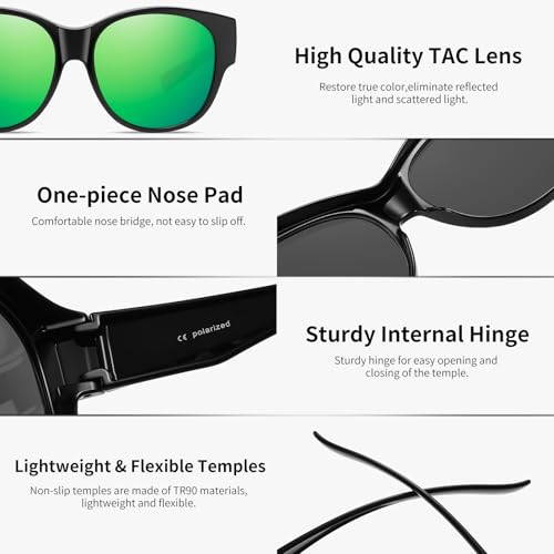 Image of GEGURI Polarized Sunglasses Fit Over Glasses for Men Women, Oversized Square Sun Glasses UV400 Protection Shades