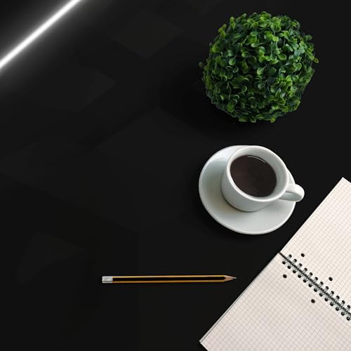 Dimex Film adhésif noir brillant - Film décoratif pour meubles - Film de porte - Film de cuisine - Film de table - 90 cm x 1 m