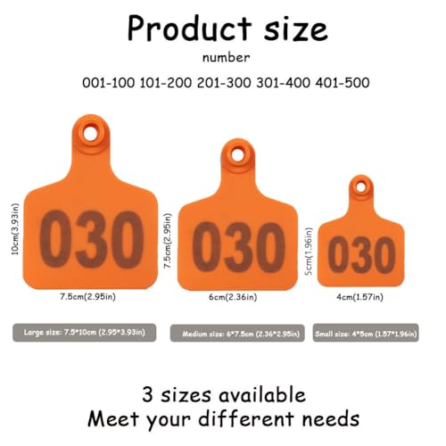 Marques d'identification pour bétail en ABS durable étiquettes 7.5x10cm