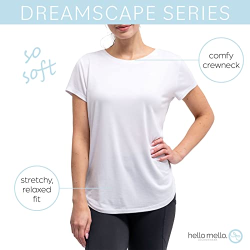 Hello Mello Women’s Sleep and Lounge Pajamas Top Short Sleeve Crewneck Lightweight Dream Tee Shirt2