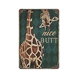 Giraffe Metallschild Nice Butt Metall Blechschild Kunst 