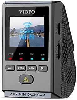 VIOFO A119 Mini Dash Cam 2K 60fps/2.7K 30fps, 5GHz WiFi Dash Camera for Cars, Built-in GPS, HDR Super Night Sensibility, 140° View Angle, Buffered Parking Modes, Emergency Record, Voice Notification