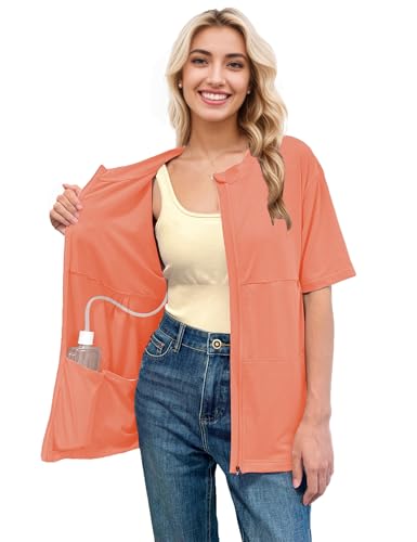 RAGEMALL Post Mastectomy Zip Shirt