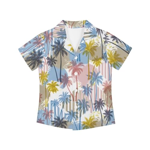 Hawaiian Shirts for Boys Hawaiian Shirts for Kids Casual Button Down Short Sleeve Hawaiian Shirts for Girls 10-12