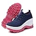 Women's Chunky Platform Comfort Orthopedic Wedge Walking Shoes Fashion Knitted Breathable Lace Up Lug Sole Casual Non-Slip Running Shoes With Arch Support (Redsole, Adult, Women, 6, Numeric, US Footwear Size System, Medium)