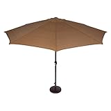 Coolaroo Market Umbrella, Patio Shade Umbrella, 90% UV Block, Round 11' with Adjustable Tilt, Mocha