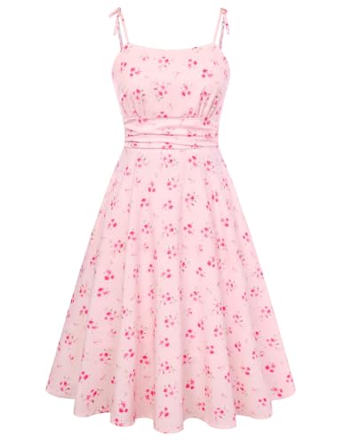 Image of Belle Poque Women's Spaghetti Strap Midi Vintage Tea Party Dress | Belle Poque Women's Spaghetti Strap Midi Vintage Tea Party Dress,A-line,Cocktail Dress,Graduation Homecoming Dress