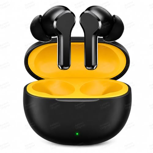 Image of Buds T110 Bluetooth Truly Wireless in Ear Earbuds Compatible with Realme mic, AI ENC for Calls, Google Fast Pair, 38 Hours Total Playback with Fast Charging and Low Latency Gaming Mode(Black)