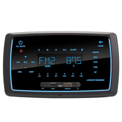 RV Stereo Receiver Touch Screen AM/FM/AUX/USB/BT & 3-Zone