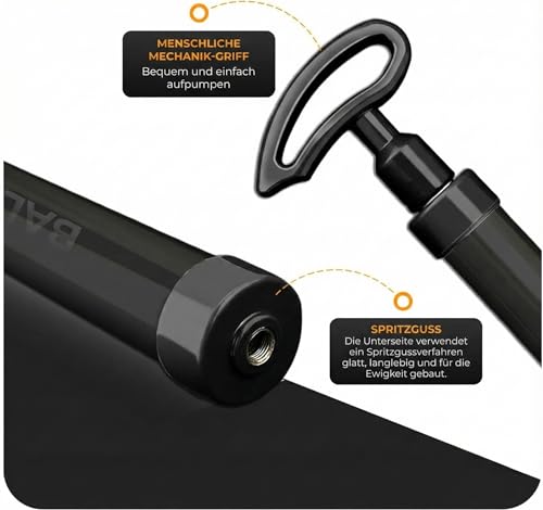 Active 100 Ballpumpe mit Nadel - Ballpumpe fußball mit Düse und Verlängerungsschlauch, ergonomisches Design, Rohr aus Aluminiumlegierung, luftpumpe für Fußball, Basketball, Volleyball, Rugby