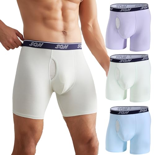 Men's Underwear Boxer Briefs Pack- 95% Cotton 5% Spandex, Ultra Soft & Breathable Underwear with Moisture Wicking
