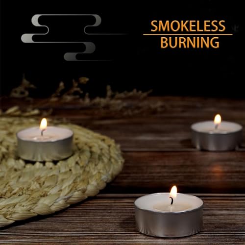 Tea Light Candles 32Pcs, 4 Hour Long time Burning, Bulk White Unscented Smokeless Tea Candles for Home, Shabbat, Weddings, Events, Emergencies (32Pcs-White) - Image 5