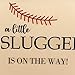 Raoformi A Little Slugger is On The Way Decal - Baseball Theme Baby Shower Backdrop, Sports Party Decoration,Gender Reveal Party Supplies