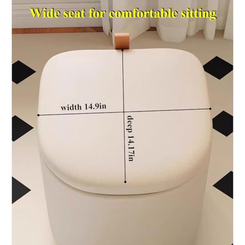 Meuble d'appoint chic pouf en cuir et rangement relevable multifonction