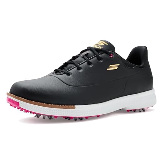 Skechers Go Jasmine Women's Spikes Waterproof Golf Shoe, black pink, 5 UK