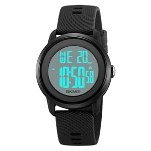 CakCity Digital Sports Watch for Women Men Waterproof Stopwatch Rubber Strap Wristwatch with Luminous Display, Alarm, Chime, EL Backlight, Countdown Unisex Outdoor Multifunction Watch