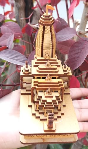 Image of Authentic Design Shri Ram Mandir Ayodhya 3D Model Wooden Hand Carved Temple