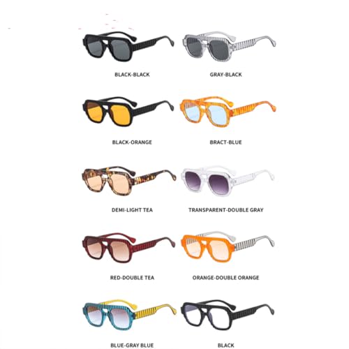 Lunettes de soleil double pont et rayures UV400 unisexes - 2