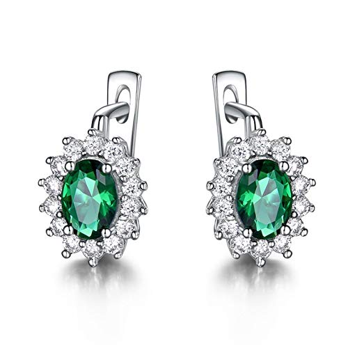 Boucles d'oreilles à clip saphir bleu sans perçage pour femme chic