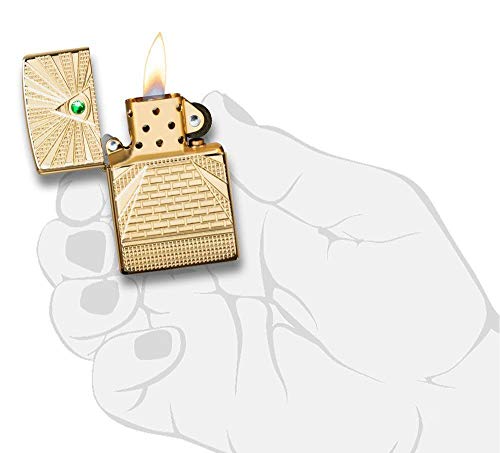 Encendedor Zippo Eye of Providence en Brass pulido miniatura 5