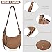 Travistar Crescent Crossbody Bags for Women - Small Shoulder Bag Leather Cross Body Burgundy Purses for Women Trendy Hobo Handbags Moon Clutch Designer Saddle Bag Evening Bag with Adjustable Strap