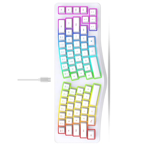 Clavier mécanique ergonomique compact 69 touches filaire avec 18 modes de rétroéclairage RVB
