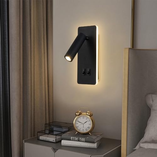 Lámpara de Pared de Lectura Flexible con Focos Giratorios para Sala de Estar 3