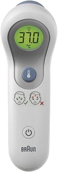 Braun No Touch + forehead thermometer (Position Check, color-coded fever guidance, fast measurement, backlit display), BNT300 & Healthcare ThermoScan 7 Ear thermometer with Age Precision, IRT6520