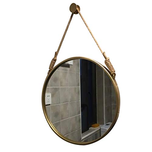 Miroir de beauté rond mural de style nordique avec finition haut de gamme