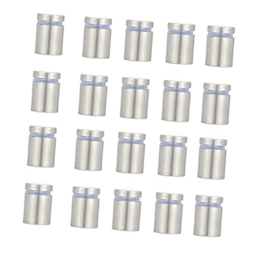 Image of Unomor 20pcs Advertising Pin Screws Hanging Sign Standoffs Hardware Wall Advertising Screw Nails Advertising Nail Picture Glass Nail Glass Standoff Nails Stainless Steel Silver