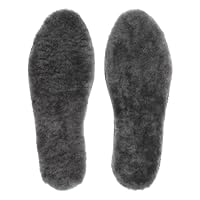 riemot Genuine Sheepskin Insoles for Men,Winter Warm Furry Lambswool Insoles,Soft Cosy Fluffy Lamb Shoe Replacment Inner Soles for Snow Boots,Work Boots Grey EU43（UK9）