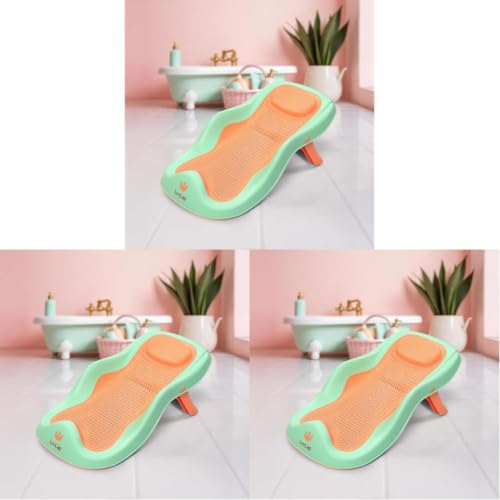 Image of LuvLap Baby Bath Seat 0-6 Months, Durable, Non-Slip, Safe & Comfortable Baby Bather (Green) (Pack of 3)