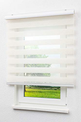 LYSEL - Qualitätsdoppelrollo Leinen, (B x H) 100cm x 175cm in beige/Leinen