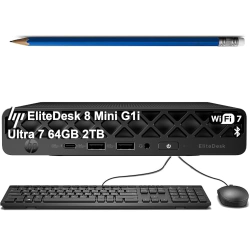 Image of HP EliteDesk 8 Mini G1i Business Desktop Computer - Intel 20-Core Ultra 7 265T VPro - 64GB DDR5-2TB SSD - MFF - DisplayPort - Thunderbolt 4 - Wi-Fi 7 - HDMI - Max to 4 Displays - AI PC - Win 11 Pro