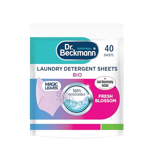 Dr. Beckmann Laundry Detergent Sheets, BIO, Fresh Blossom, 40 Sheets