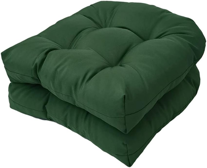 Srutirbo Outdoor Chair Seat Cushions Set of 2, Waterproof 19" x 19"U-Shaped Patio Chair Cushions for Indoor/Outdoor Wicker Chair Rocking Chairs, Garden Furniture Kitchen Dining Room (Navy Blue)