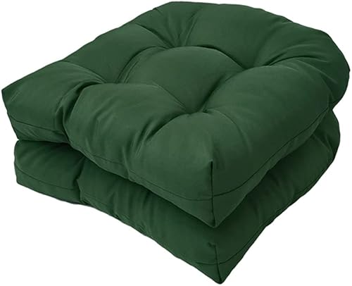 Srutirbo Juego de 2 cojines de asiento para sillas de exterior, impermeables, de 19 x 19 pulgadas, en forma de U, para sillas de patio y sillas
