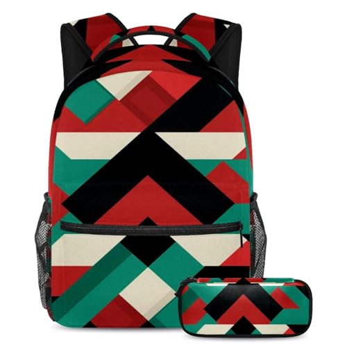 Sac à dos drapeau palestinien fille et garçon, sac à livres de voyage ado rouge vert