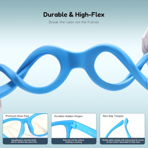 Image of EYEBUDDY Blue Light Glasses for Kids Boys Girls,Computer Gaming Bluelight Glasses,Fake Glasses for Ages 2-12