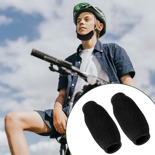 2 Pcs Football Chin Strap Cover Soft Black Football Helmet Chin Strap Cover Protective Pad Compatible with Virtually All Helmets for Adult and Youth