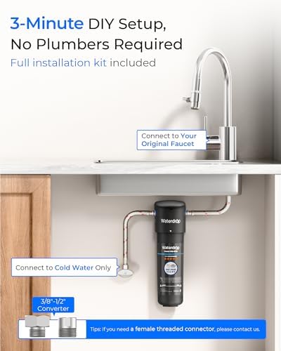 Waterdrop 10UA under sink water filter mounted under kitchen sink