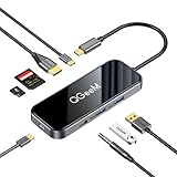 QGeeM USB C Hub, Adaptador USB C a HDMI 8 en 1, USB C a USB 3.0, con PD de 100 W, Ranura para Tarjeta SD y TF, USB c para Compatible con MacBook Pro 2019/2018, concentrador Tipo C