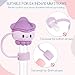 8 Pcs Straw Covers Cap for Stanley Cup, Silicone Straw Topper for Stanley 30&40 Oz Tumbler, Cute Straws Caps in Various Shapes Straw Cap for 0.4cm/10mm Tips Valentines Gifts for Women