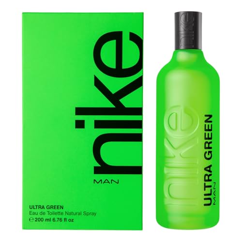 NIKE - Ultra Green 200 ml, Colonia Hombre, Perfume Formato Spray, Eau de Toilette Natural y Masculina. Aroma Amaderado Oriental, Fragancia Fresca, Poderosa y de Larga Duración